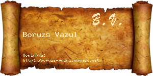 Boruzs Vazul névjegykártya